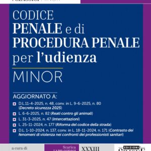 Codice Penale e di Procedura Penale per l’udienza Minor – 503/4