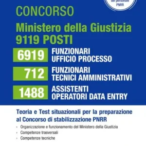 Concorso ministero della Giustizia per la stabilizzazione del PNRR: 6919 Funzionari ufficio processo 712 Funzionari tecnici-amministrativi 1488 Assistenti operatori data entry